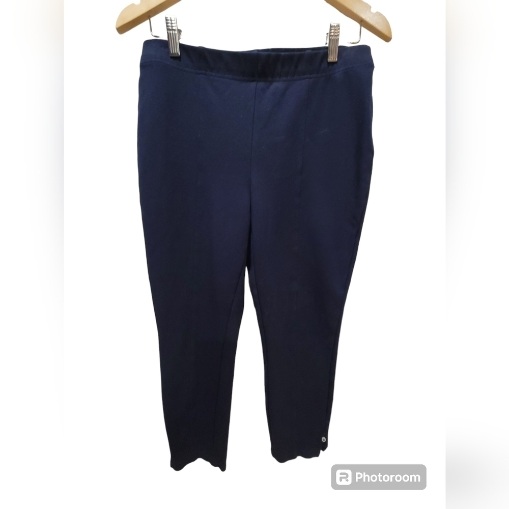 Chico's Size 1 or Medium equivalent Navy Blue Ankle Cropped Workwear Pant